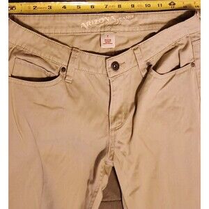 Arizona Jean Co Pants Size 7 Tan Skinny Leg Slim Fit Flat Front Five Pocket
